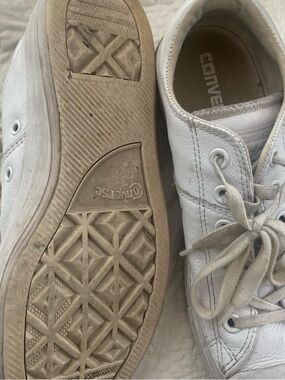 Converse White Low-Top Leather Sneakers